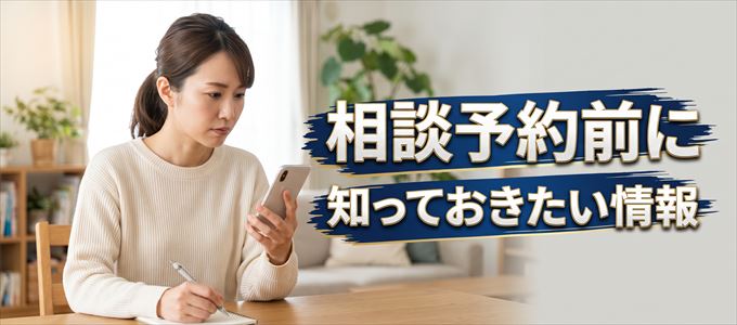 こちらの事務所に相談予約をする前に知っておきたい情報